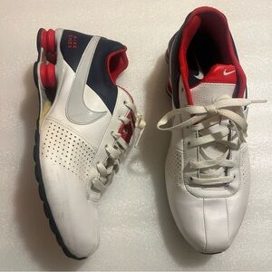 Vintage Nike Sneakers Mens 10.5 Shox Deliver White Leather Shoes Gym Y2K 2000s